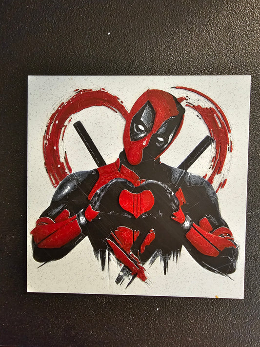 Deadpool Hearts You.  The original merc with a mouth.  3D Hueforge Art