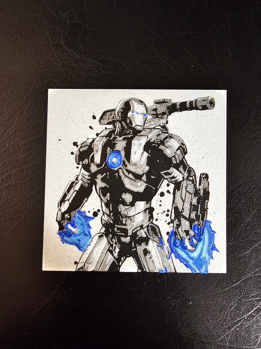 War Machine Silver and 2 tone Blue/Silk Blue 5 Color Hueforge 3D Art