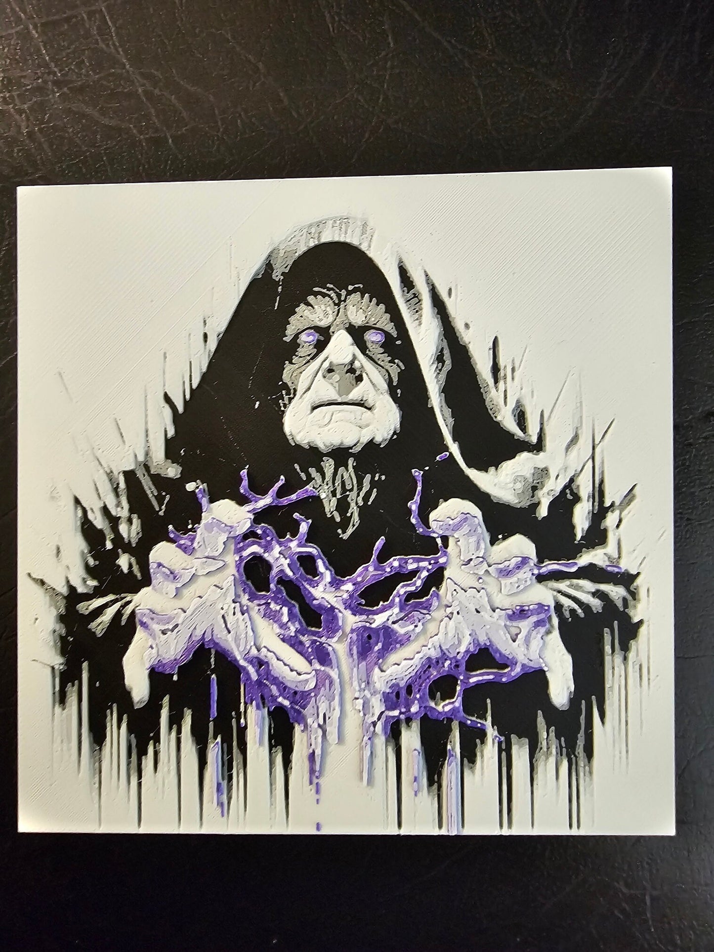 Emperor Palpatine Force Lightning Silk Blue Hueforge 3D Art