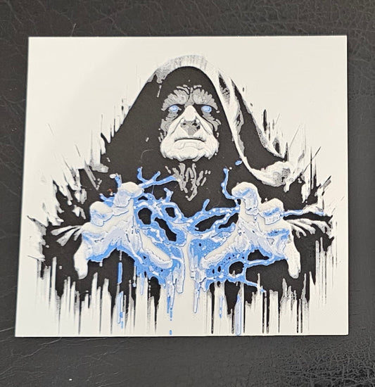 Emperor Palpatine Force Lightning Silk Blue Hueforge 3D Art