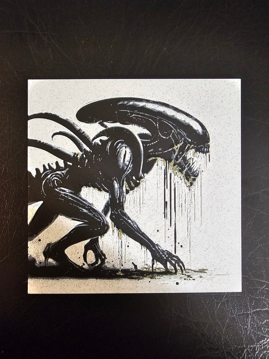 Xenomorph with Silk Gold/Green Acid Spit Hueforge 3D Art