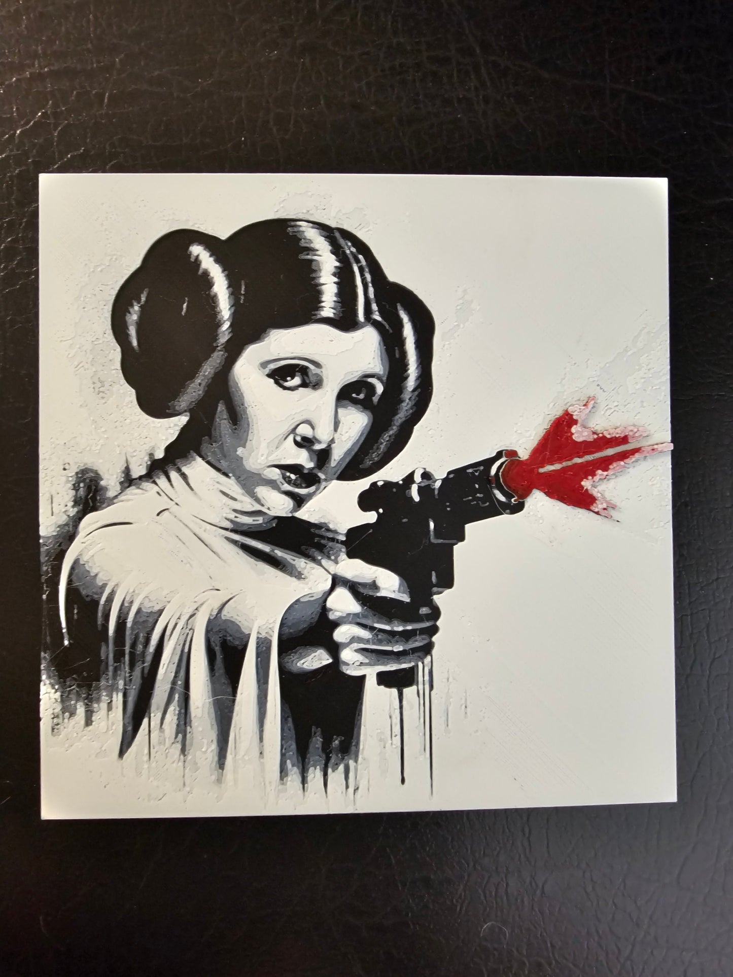 Princess Leia Blaster Fire Left 3D Hueforge Art