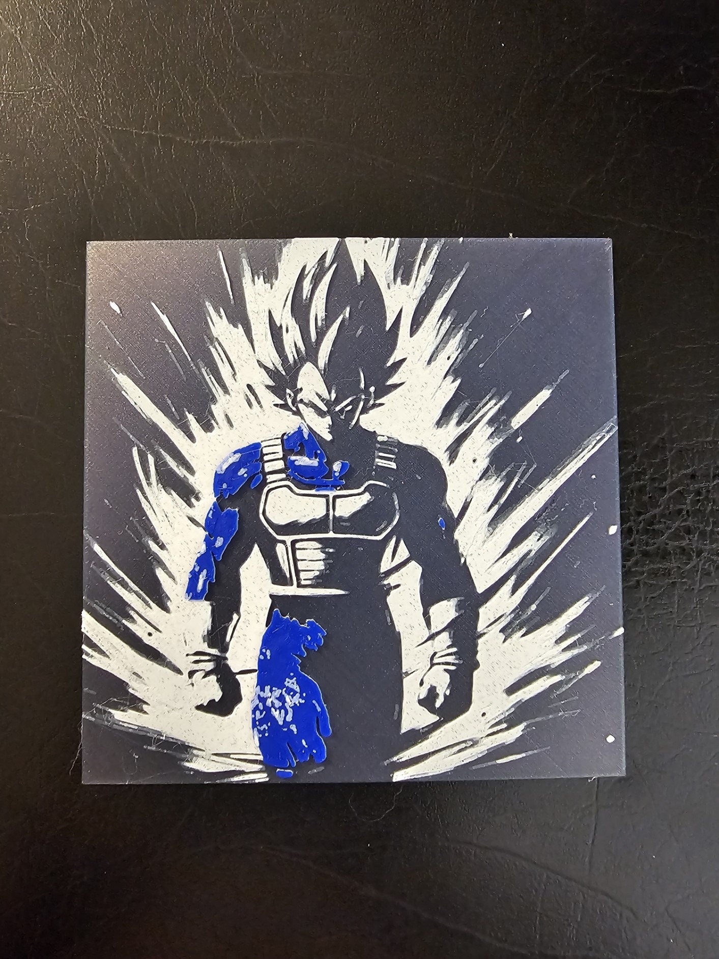 Vegeta. Prince of all Sayains!  Black Color Shift Background 3D Hueforge Art