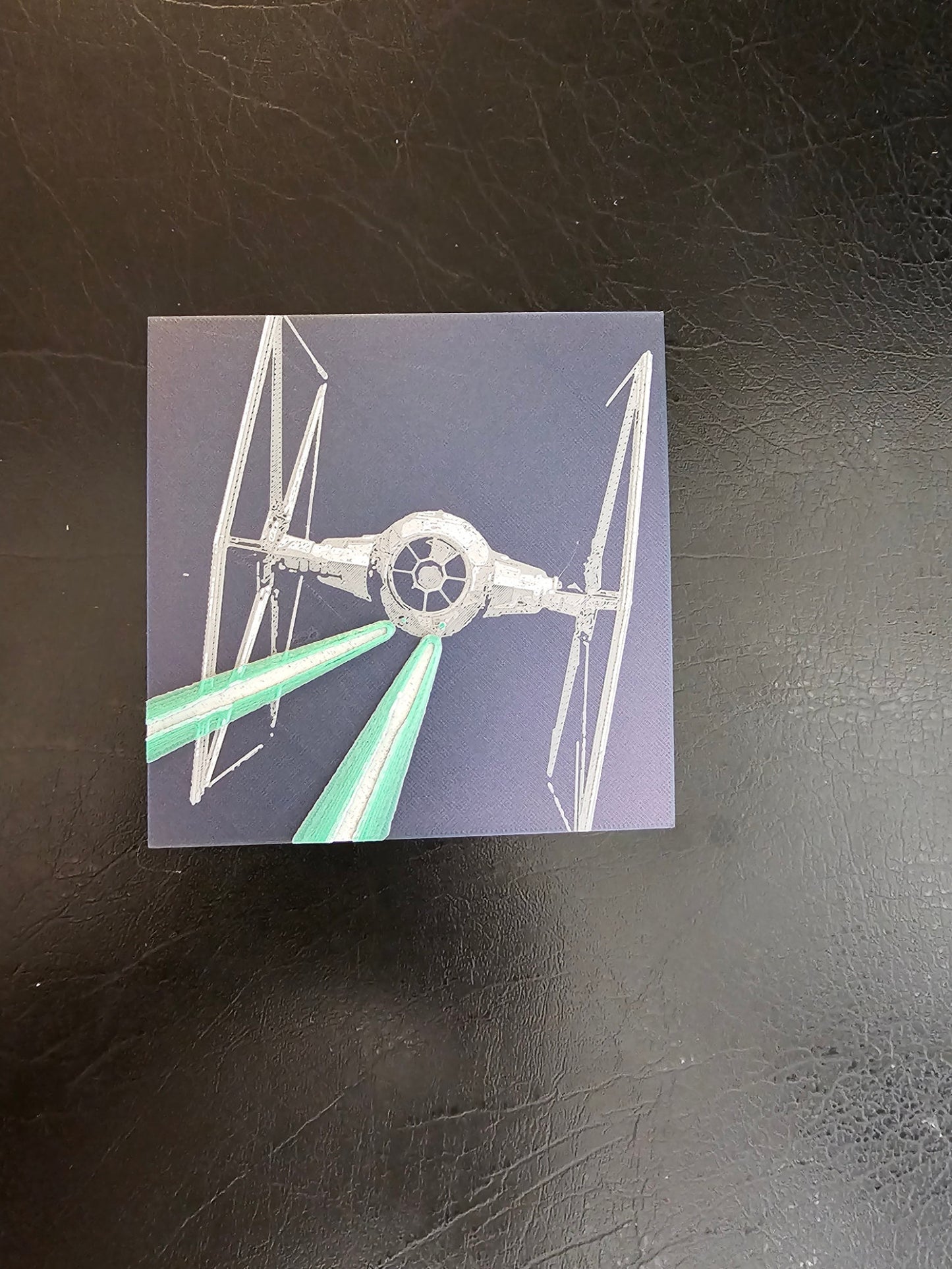 Tie Fighter White Background 3D Hueforge Art