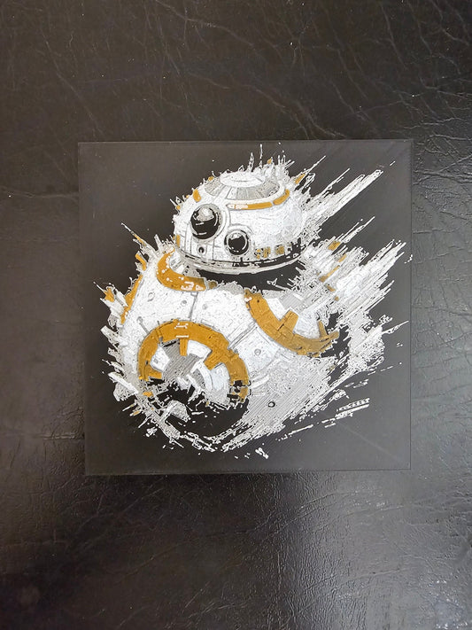 BB8 Black Background 3D Hueforge Art