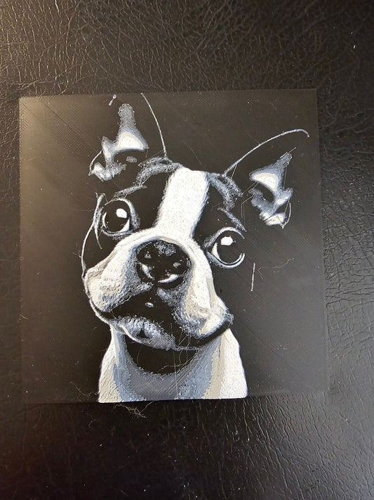 Boston Terrier 3D Hueforge Art