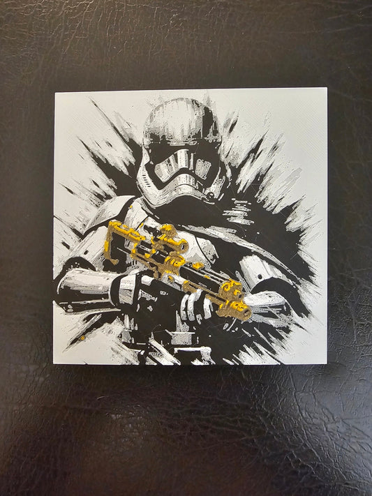 Captain Phasma 5 Color Gold Blaster 3D Hueforge Art