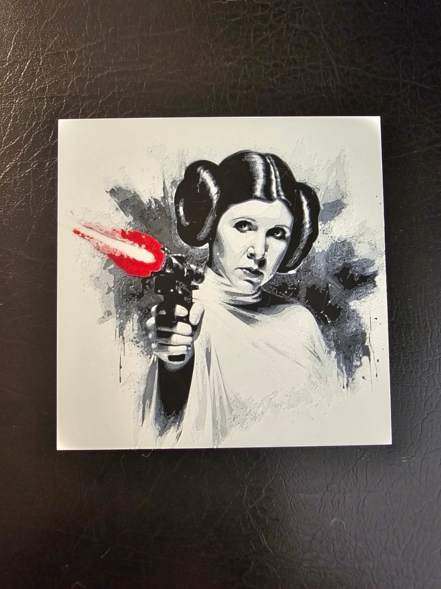 Princess Leia Blaster Fire Left 3D Hueforge Art