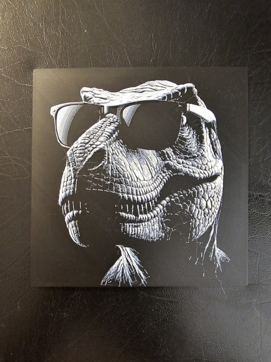 T-rex with sunglasses 3D Hueforge Art