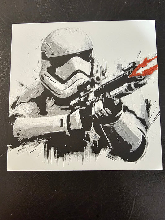 Storm Trooper Firing Blaster 3D Hueforge Art