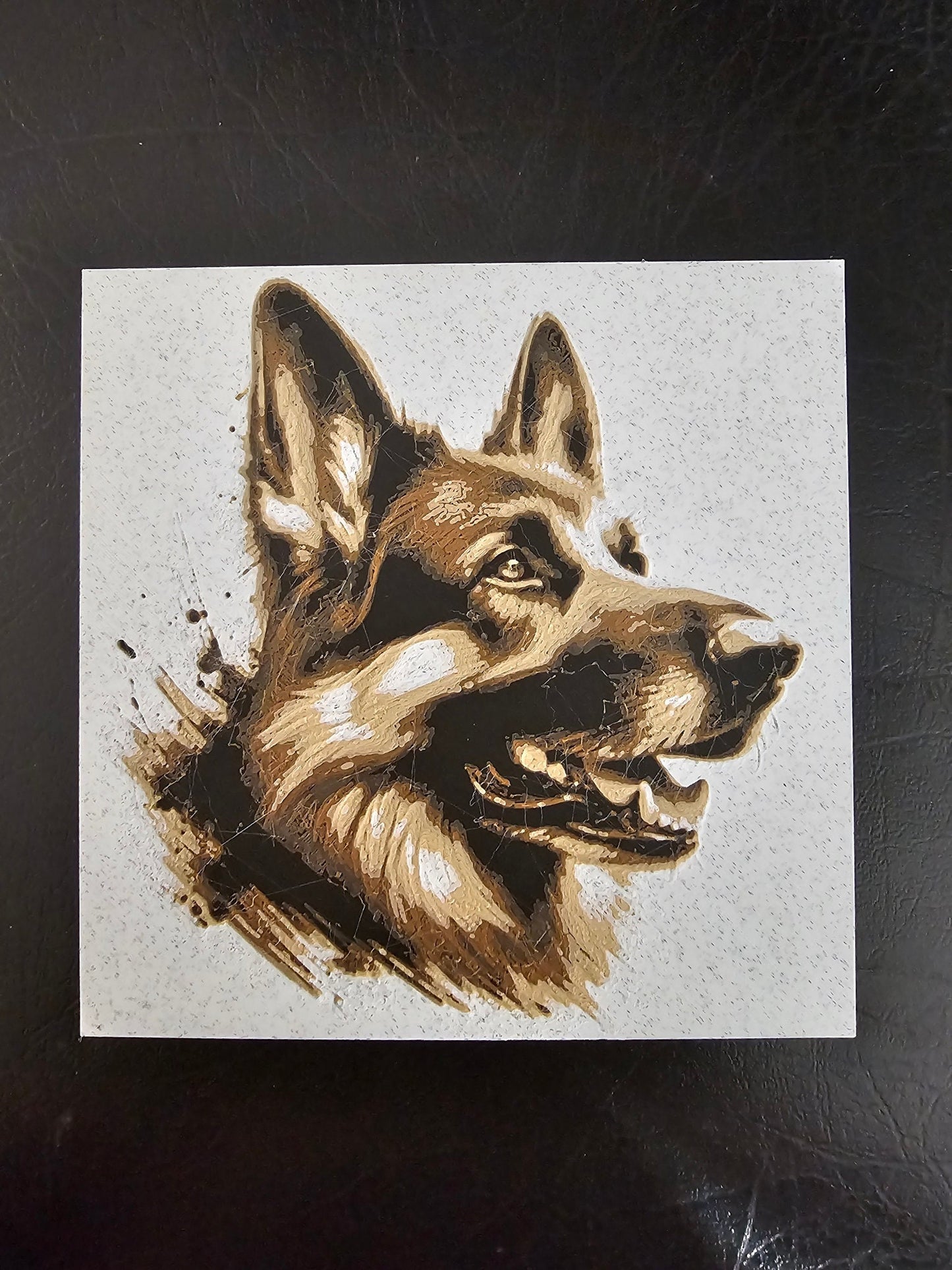 German Shepherd 3D Hueforge Art